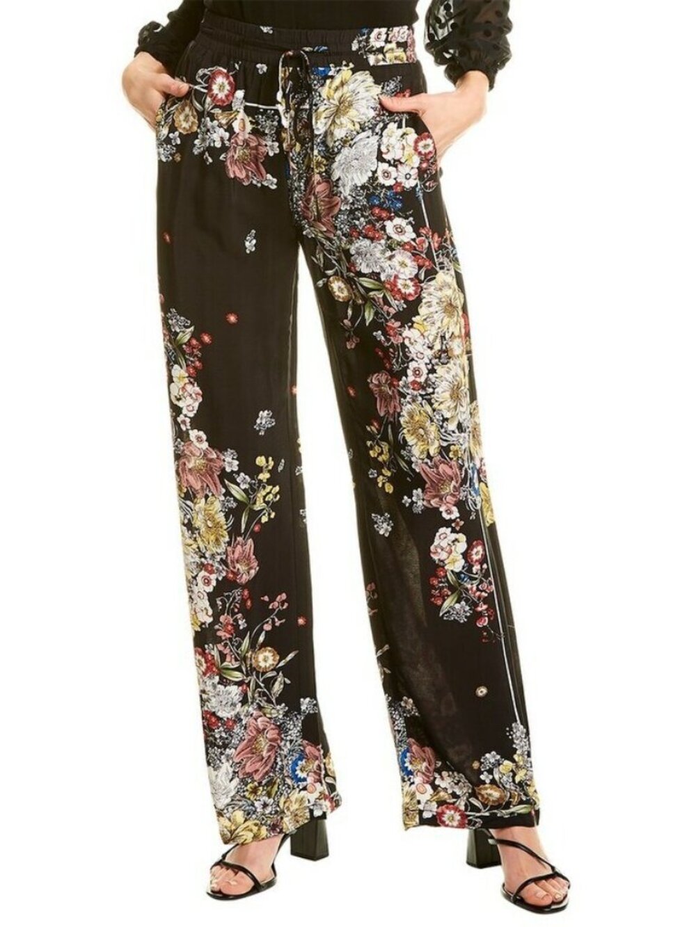 Elie Tahari Floral Wide-Leg Pants Colorful Size Small Women's